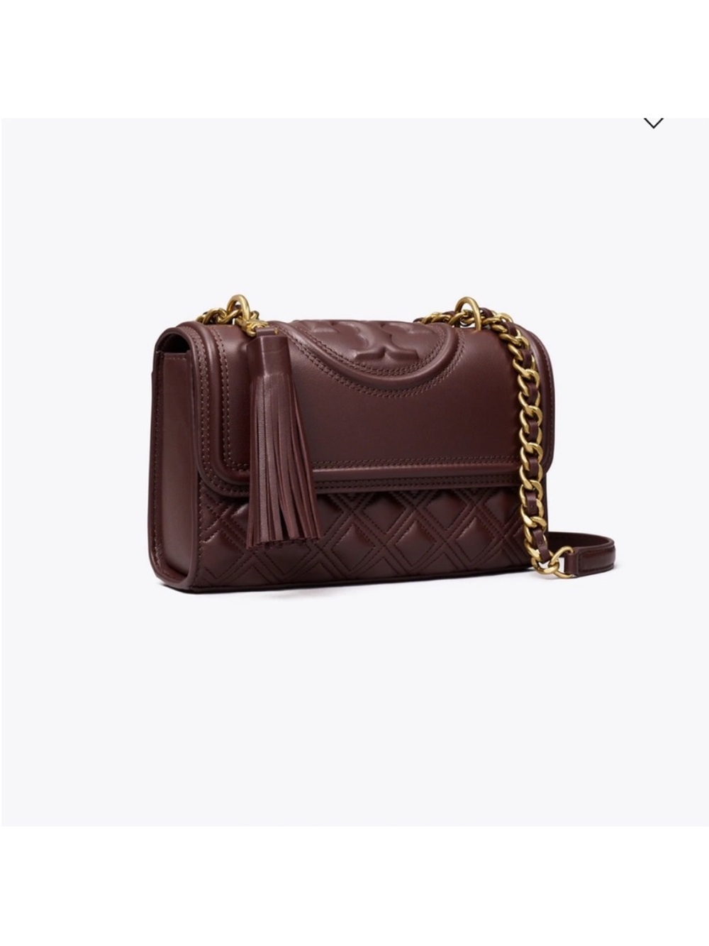 NWT TORY BURCH Quilted Leather Crossbody with Tassel - ALBAROSSA COLOR